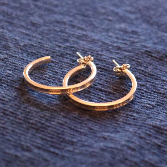 Tiffany & Co Silver 1837 Hoop Earrings - Picture 2 of 3